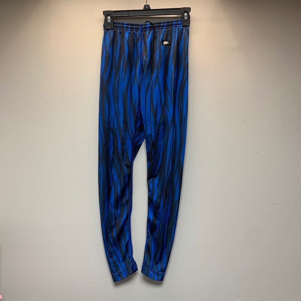 Nike Vintage Tights Mens L Blue Excellent Made in USA Abstract Flame Print